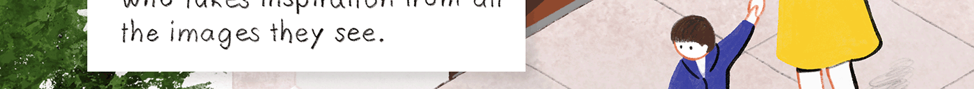 A mother and child hold hands as they walk out of their home.